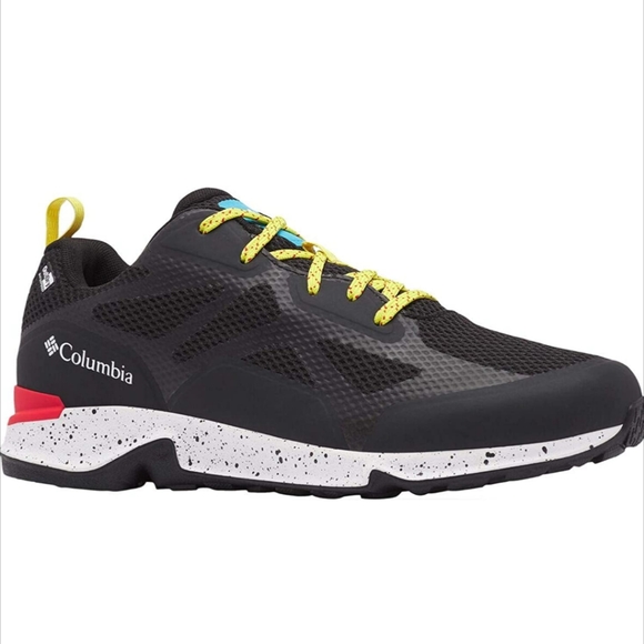 Men's Columbia Vitesse OutDry Size 12 Black/Bright Red w Yellow/Red Laces - Picture 1 of 9